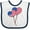 White and Navy, variant on Inktastic American Flag Heart Balloons Boys or Girls Baby Bib