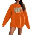 thumbnail image 2 of Merry Christmas Tree Sweatshirts for Women Graphic Crewneck Oversized Sweater Cotton Tops Printed Long Sleeve (XX-Large, Orange 06), 2 of 6