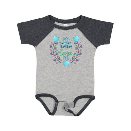 

Inktastic My Yaya Loves Me with Hearts and Flowers Gift Baby Boy or Baby Girl Bodysuit