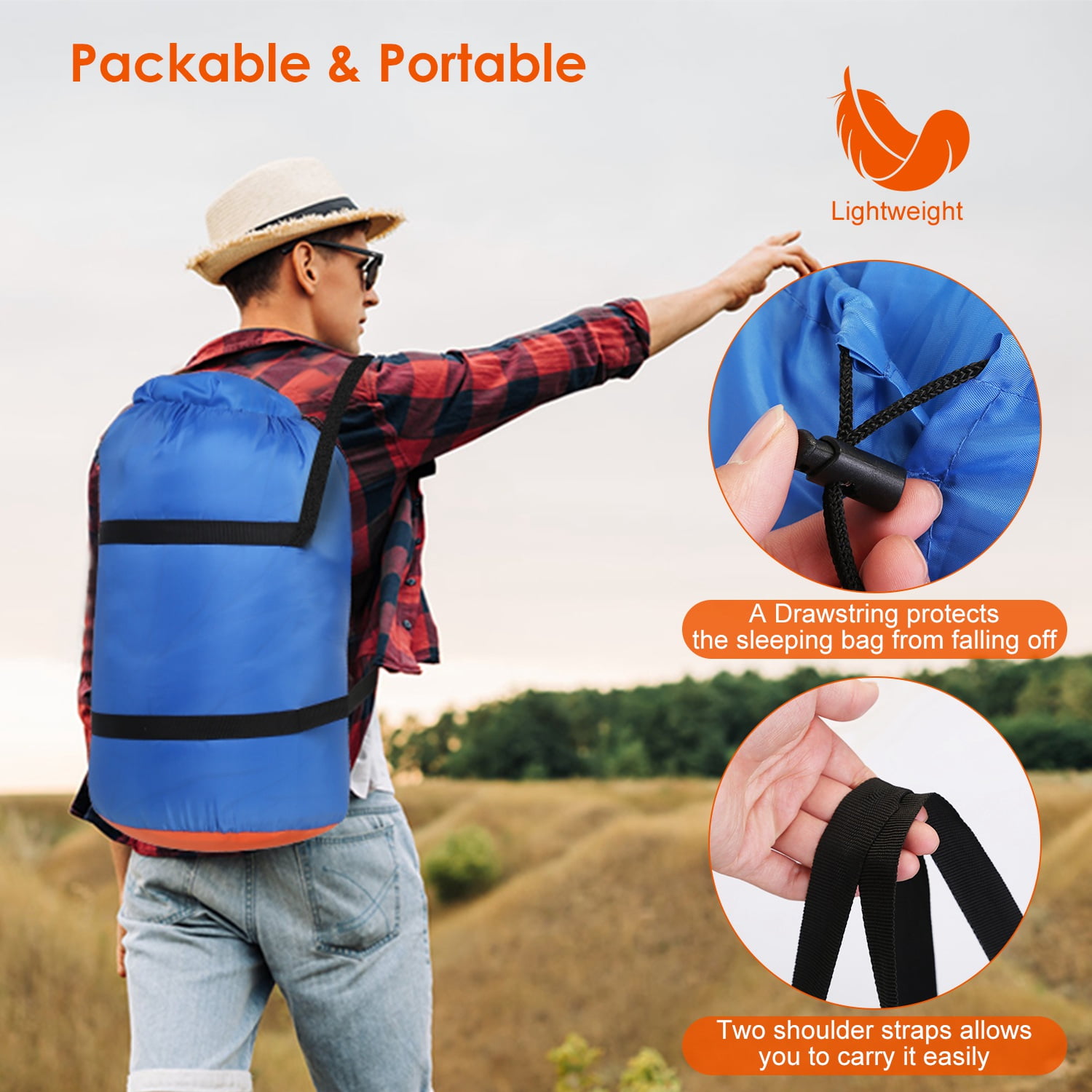 iMounTEK 3-Season Oversize Warm Weather Envelope Sleeping Bag with Carrying Bag, 2 Person Camping Sleeping Bags for Adults