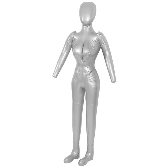BRIGHTFUFU 1Set Shirts Display Mannequin for Female Mannequin Silver PVC Easy to Inflate Window Display