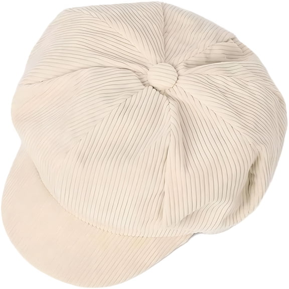TELOLY Corduroy Newsboy Hats Women Fashion Newsboy Beret Cap Corduroy Cute Paperboy Hat Trendy Plush Warm Winter Hat