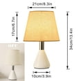 thumbnail image 2 of Kiven Cordless Table Lamp, Dimmable Desk Lamp with φ6.3 Flaxen Lampshade, Farmhouse Rechargeable Nightstand Lamp with White Base for Reading Home Decor Office Bedside, Set of 2, 2 of 7