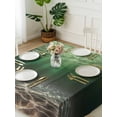 thumbnail image 3 of Dark Green Ocean Waves Suqare Tablecloth - 54 x 54 Inch, Summer Beach Coastal Abstract Waterproof & StainResistant Tablecloth, Washable Oil-proof Table Cover for Dining/Party/Wedding/Camping/Buffet, 3 of 9