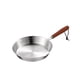 thumbnail image 4 of Sartén de acero inoxidable para cocinar, utensilios de cocina, mango de madera profesional Grande, 4 of 9