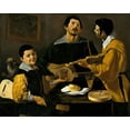 thumbnail image 2 of Velazquez, Diego 24x20 Black Ornate Wood Framed with Double Matting Museum Art Print Titled - The Three Musicians, 2 of 4