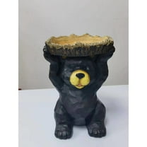Hi-Line Gift Ltd 75619-S Sitting Bear Holding Bird Bath Garden Decor