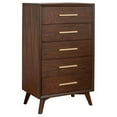 thumbnail image 3 of Alpine Furniture Gramercy 5 Drawer Wood Chest in Walnut (Brown), 3 of 4