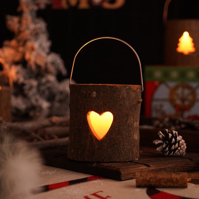 Christmas Wooden Candlestick Aromatic Candle Cup Holiday Gift Candlelight Dinner Decoration Christmas Decoration