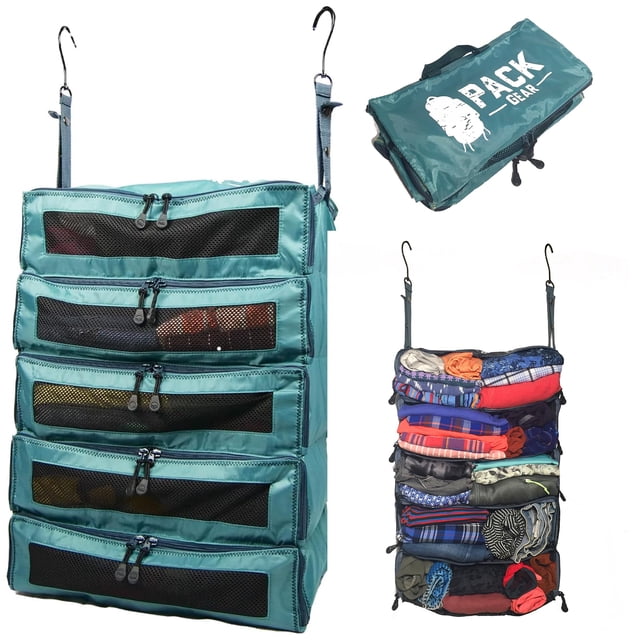 Paquete organizador de maletas colgantes Gear XL, color verde