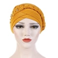 thumbnail image 5 of Women Elastic Solid Color Hat - Flat Hat with Stud Bead, Single Color Braid Cap, Polyester, One Size (56-58cm), All Seasons, 5 of 5