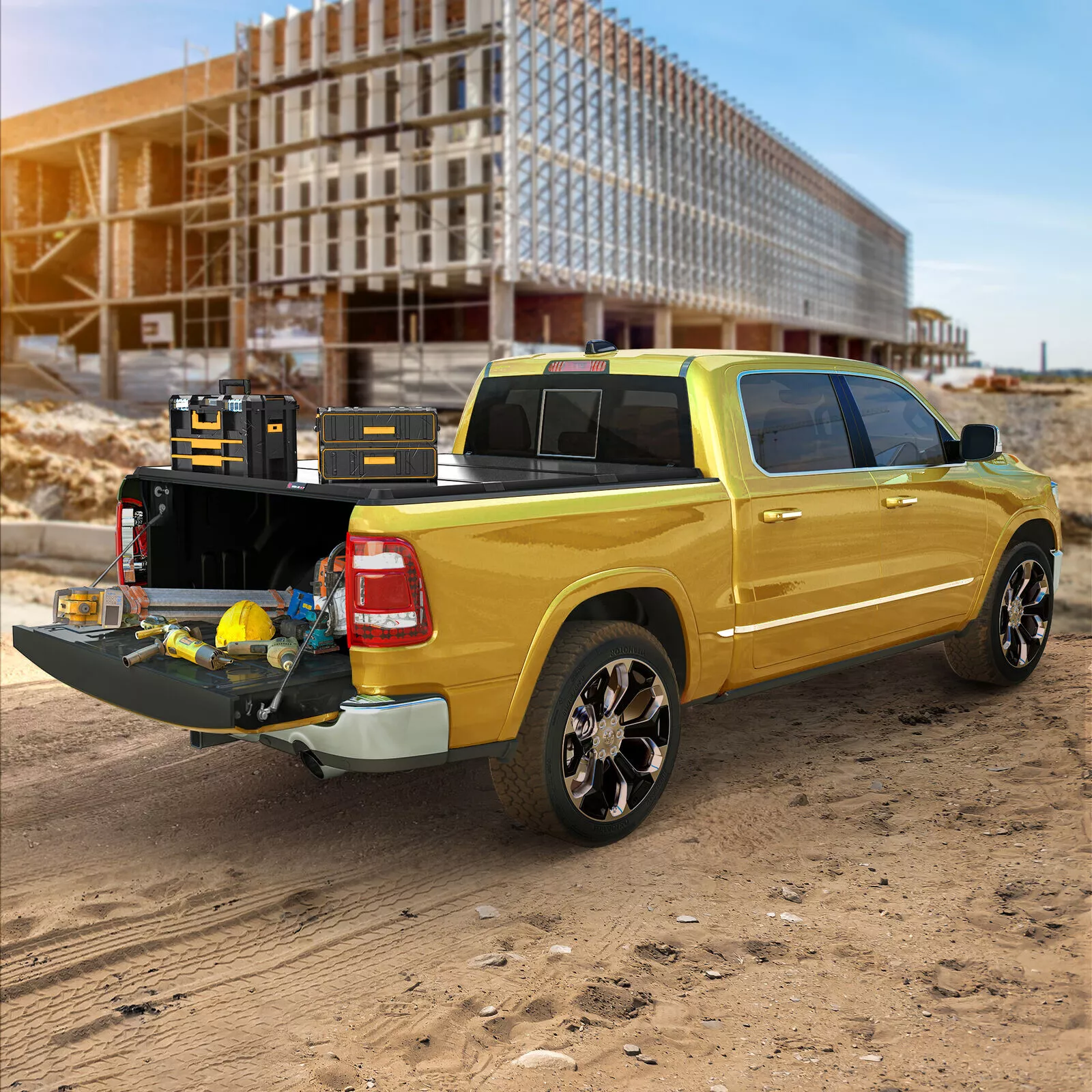 RVNI 6.9FT Hard Bed Tri-Fold Tonneau Cover for 2020-2023 2024 Silverado Sierra 2500 3500HD