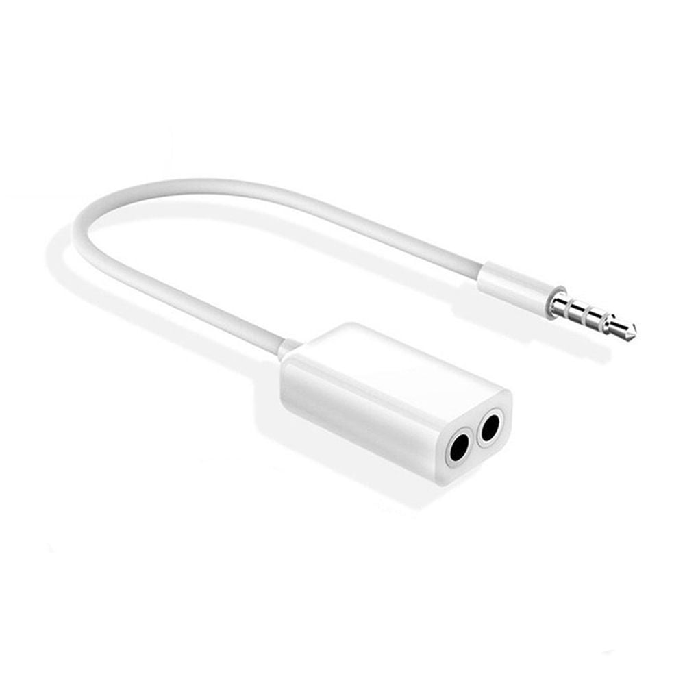 Earphone Adapter Extension Jack Plug White 3.5mm Headphone Y Splitter