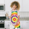 thumbnail image 4 of Tie Dye Rainbow Concentric Circles Pattern Kids Aprons for Girls and Boys,Adjustable Neck Strap Toddler Aprons for Kids Cooking Baking, 4 of 6