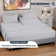thumbnail image 3 of SGI Bedding 39" California King Split Top Flex Head sheet 100% Egyptian Cotton Sheet Set - 600 Thread Count Flex Top Sheet for Adjustable Bed 4 Piece Sheet Set 15" Deep for Sleep Number bed - Silver, 3 of 7