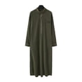 thumbnail image 4 of Ceisia Men's Long Sleeve Stand Collar Muslim Thobe Arabic Robe Traditional Religious Top Soft Breathable Lightweight Flowing Everyday Wear Gifts for Father Green M, 4 of 7