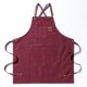 thumbnail image 1 of Zhuge Delantales de chef para hombres y mujeres con bolsillos grandes, delantal de trabajo ajustable de lona de algodón con espalda cruzada, talla M a XXL (rojo oscuro), 1 of 4