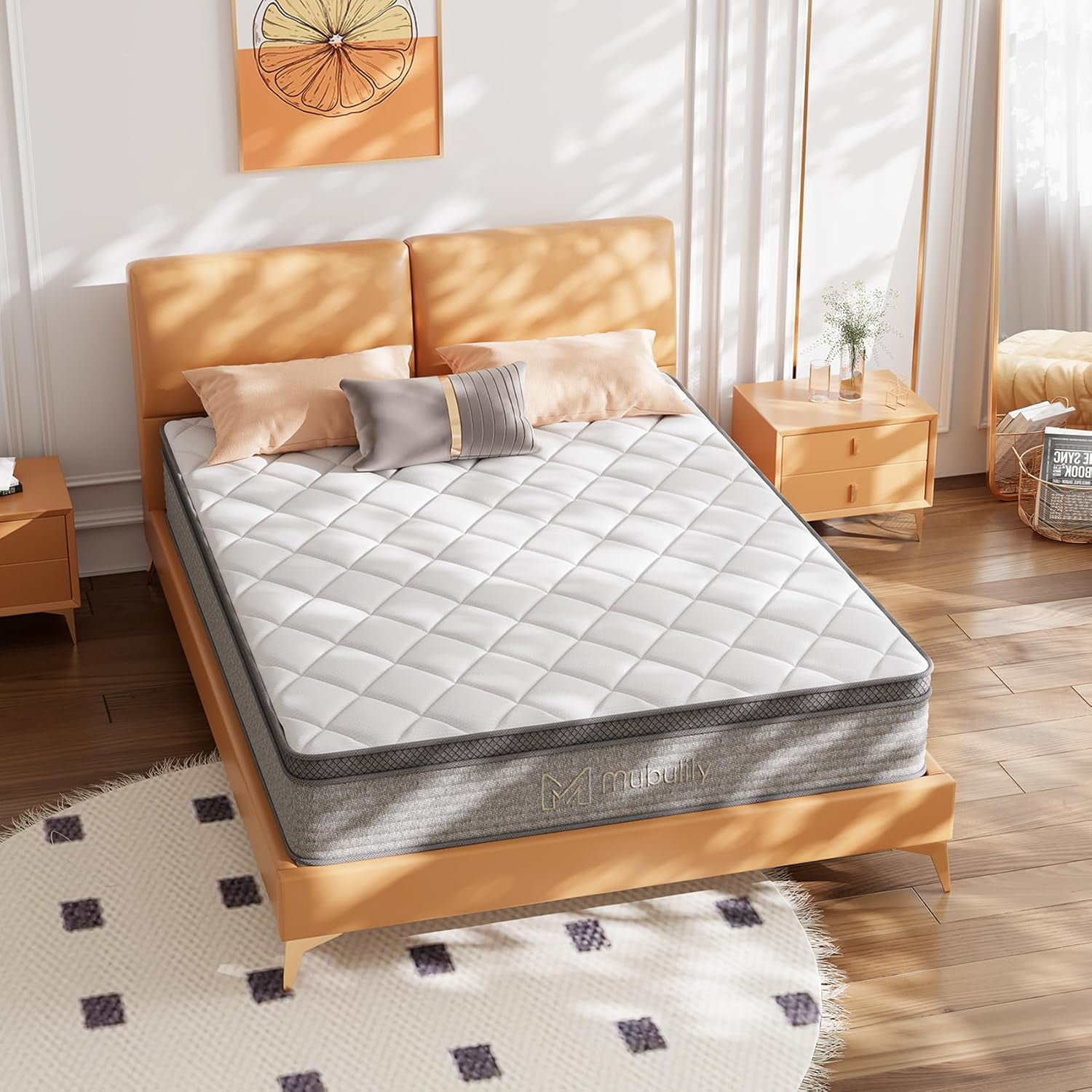 Mubulily King Mattress, 12 inch Gel Memory Foam Hybrid Mattress in a Box, CertiPUR-US
