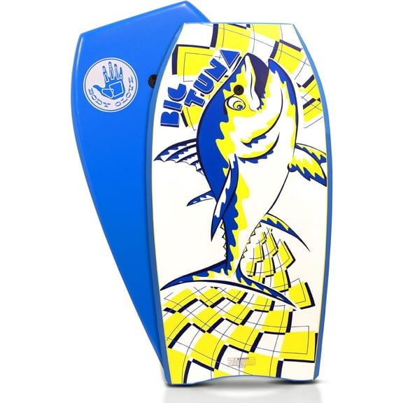Body Glove Big Tuna 45 inch Large Bodyboard for Tall Riders with Coiled Leash & Wrist Strap - Durable, Light Weight EPS Core with Smooth Top & Slick HDPE Bottom