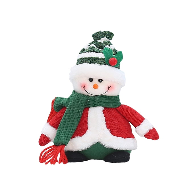 Décorations de Noël pour la Maison, Ornements de Noël Rouges Tissu Tricoté de Noël Vieil Homme Assis Bonhomme de Neige Poupée Pingouin Petits Ornements de Noël Décoration Gnome Décorations de Noël