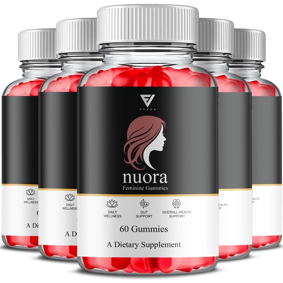 (5 Pack) Nuora Feminine Gummies, Nuora Feminine Healthand Overall Wellness Support (300 Gummies)