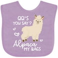 thumbnail image 3 of Inktastic Gigi's You Say Alpaca My Bags Boys or Girls Baby Bib, 3 of 4