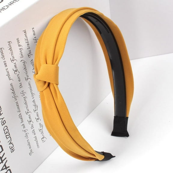 pxiakgy headbands for women womens headband wave point hairband bow tie wide-brimm headwrap hair band yellow one size