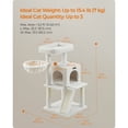 thumbnail image 4 of Feandrea Cat Tree, Small Cat Tower with Widened Perch for Large Cats Indoor, Kittens, 37.8-inch Multi-Level Cat Condo, Scratching Posts and Ramp, 2-Door Cat Cave, Cat Basket, 4 of 8