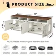 thumbnail image 5 of JanflyHome Hidden Litter Box Enclosure & 63"W TV Stand Furniture & Double Litter Box For 2 Cats, Farmhouse Inclosed Litter Boxes For Cats with Outlet Power, 5 of 9