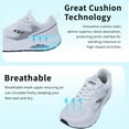 thumbnail image 5 of Wide Toe Box Shoes for Women Arch Support Walking Shoes Plantar Fasciitis Orthotic Tennis Sneakers White US 7, 5 of 6