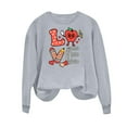 thumbnail image 7 of Itsame Women Long Sleeve T-Shirts Valentine's Sweatshirt Loose Crew Neck Tops Gray Size L, 7 of 7