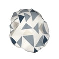 thumbnail image 4 of YFYANG Femmes Double Imperméable Shower Cap, Triangle Rayé Abstrait Motif Réutilisables Cheveux Cap pour Tous les Styles de Cheveux et les Tailles de Tête, 4 of 6