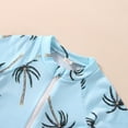 thumbnail image 5 of Wassery Infant Baby Boys Girls One Piece Swimsuit Summer Tropical Tree Print Short Sleeve Zipper Rash Guard Swimwear Toddler Bathing Suit Beachwear 0-3Y, 5 of 8