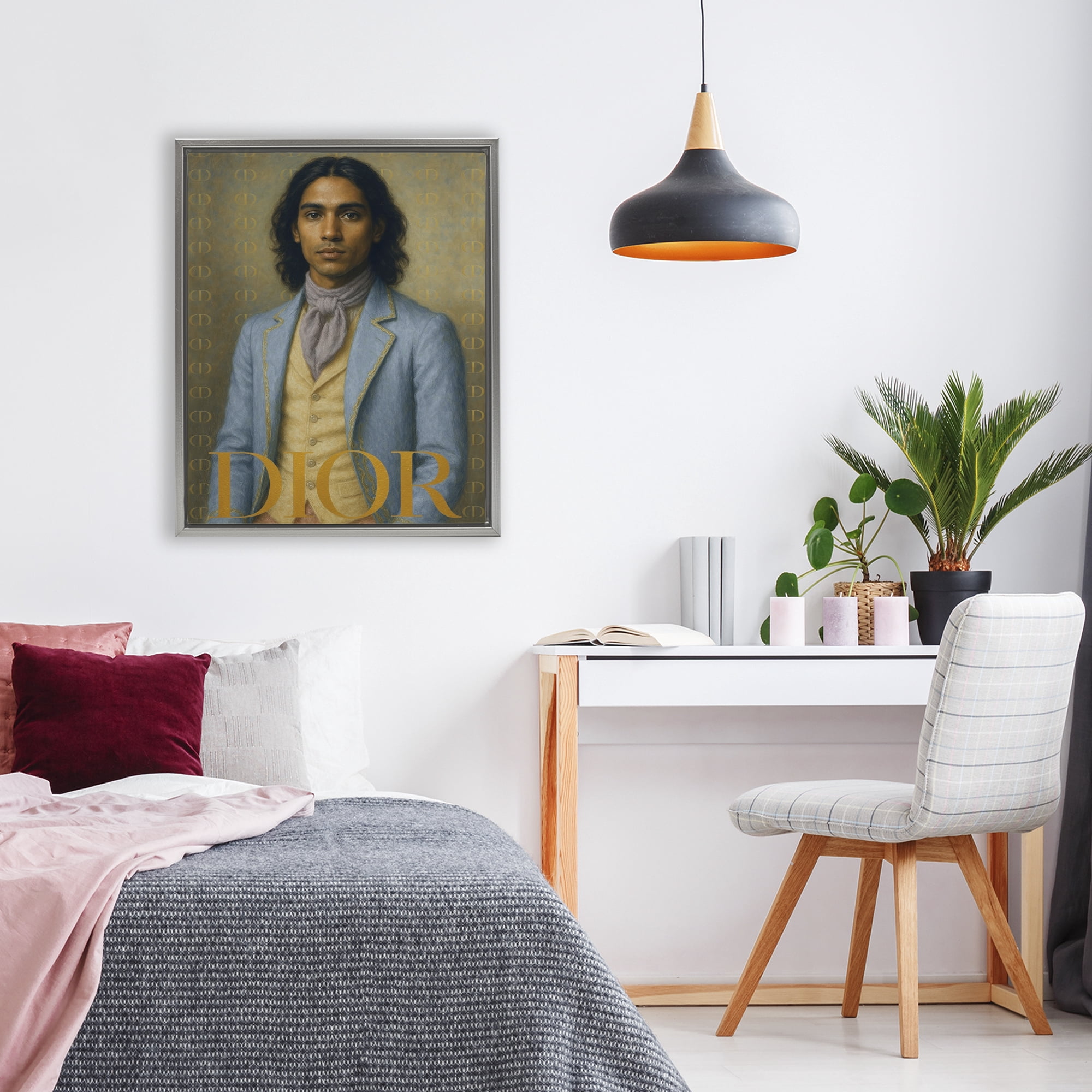 Stupell Industries Iconic Gentleman Fashion Gray Framed Floater Canvas Wall Art, design by Grotto Studios