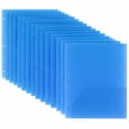 thumbnail image 2 of 100 Pack Two Pocket Plastic Translucent 3-Ring Hole Punch Folders, 11.5”L x 9.5”W for Filing / Storing Paper Work, Blue, 2 of 6