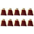 thumbnail image 1 of 10pcs Drawstring Bag Pouches Storage Bag Cloth Organizer Gift Bags for Jewelry Small Gift (Dark Red), 1 of 8