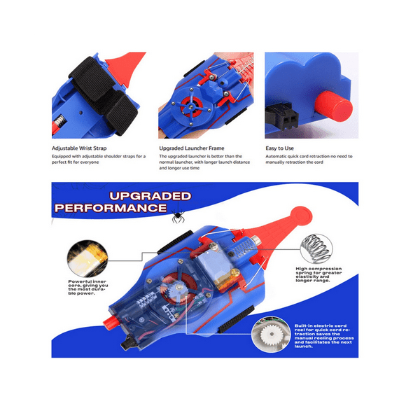 Spider Silk Launcher Web Shooters Wrist Launcher Toy Shooters Cosplay Device Toys for Children Gifts-D