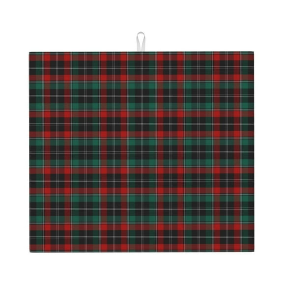 Rocae Tartan Plaid for Drying Mat for Kitchen 16*18 inch Easy to Clean Dish Rack Pad