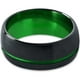 Tungsten Wedding Band Ring 10mm for Men Women Green Black Domed Brushed Polished Offset Line Lifetime Guarantee – image 2 sur 4
