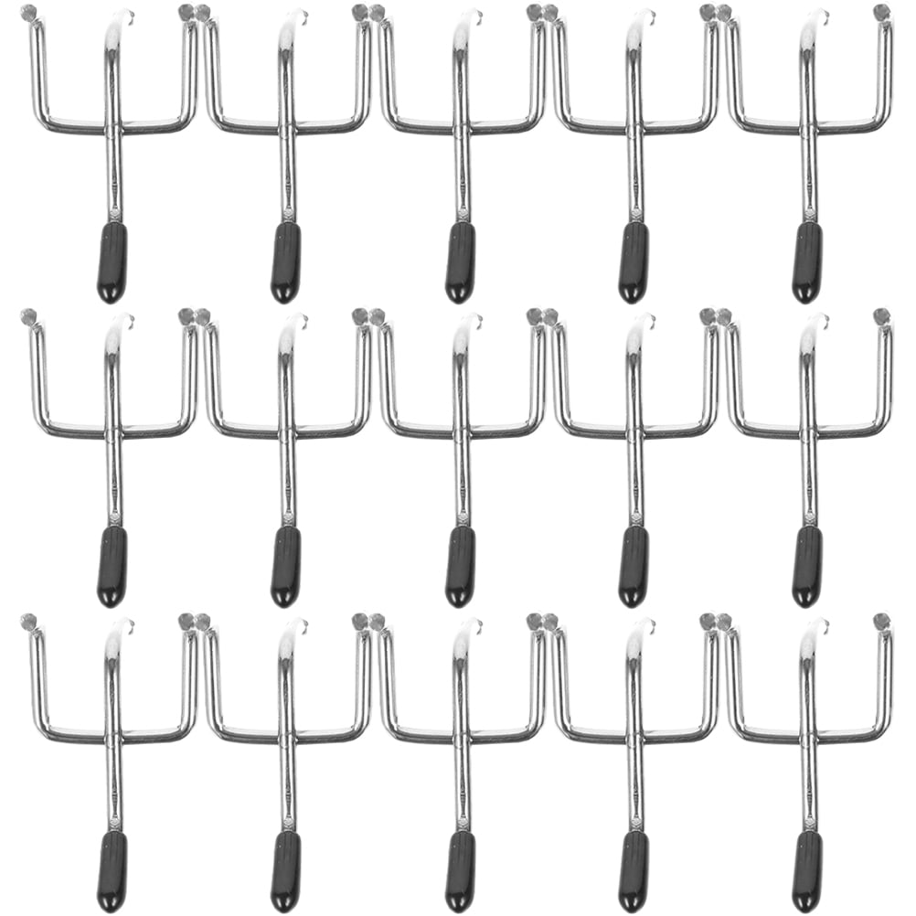 PAMINGONO 50Pcs Metal Pegboard Hangers Plated Silver Heavy Duty Hooks for Shop Garage Wall Storage