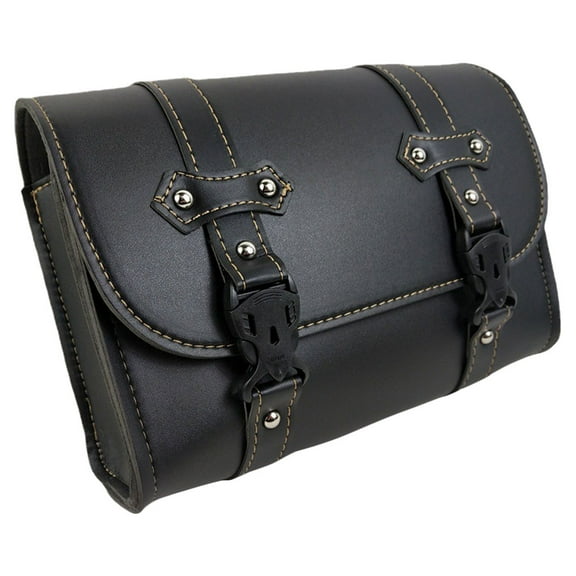 LULULION Black Motorcycle Saddle Bag Easy Install Large Capacity Side Tool Pouch