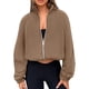 thumbnail image 1 of Chaquetas de Invierno para Mujer, de Forro , Larga, con Cremallera, , Cálidas, Estilo Otoño, para Hacer Ejercicio Color Camello L, 1 of 8