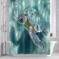 thumbnail image 2 of Sea Turtle Bathroom Shower Curtain, Ocean Life Modern Art Waterproof Washable Soft Bath Curtain for Bathtub Decor with 12 Hooks&Grommet, 66x72 Inch, 2 of 9