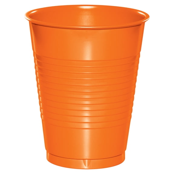 Sunkissed Orange 16 oz Plastic Cups for 20 Guests