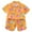 Orange, variant on Toddler Boy Outfits Set Shorts Set Recreation Going Out Loose Cartoon Lapel Faddish Clothes Sets Clothing Suits