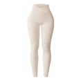 thumbnail image 2 of Celsior Compression Leggings No Front Seam Leggings Scrunch Butt Lifting Leggings Scrunch Butt Compression Legging Tummy Control Compression Pants High Waisted Leggings Fitness Sport Pants Beige L, 2 of 5