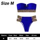 thumbnail image 2 of Traje de baño de bikini bandeau sin tirantes con abertura y anillo en O para mujer, 2 of 6