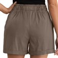 thumbnail image 6 of BSDJILFG Summer Shorts for Women Drawstring Elastic Waist Athletic Short Ribbed Knit Shorts Stretchy Loose Wide-Leg Beach Shorts with Pockets, 6 of 7