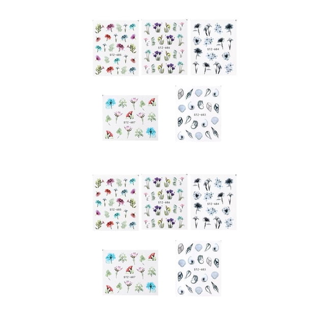 Qarigey GRAN VENTA 5pcs Rose Flower Nail Stickers Calcomanías Nail Art Decors Glitter Home Salon Hand Tip Beauty Tool Type1 NO1 Qarigey CBP051916