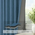 thumbnail image 4 of Denim Blue Living Room Darkening Curtains 72 Inches Long 2 Panels Set Faux Linen Cute Black Out Window Drapes for Bedroom Insulated Thermal Curtain for Summer Heat Winter Breakfast Nook 52x72 Length, 4 of 18